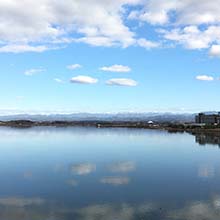 片山津温泉総湯からの柴山潟の眺め